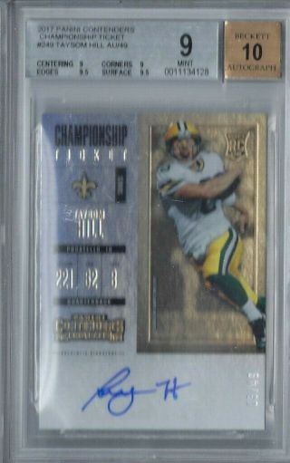 Taysom Hill 2017 Contenders Championship Ticket Auto Autograph Rc /49 Bgs 9/10