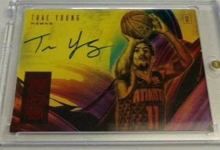 2018 - 19 Court Kings,  Trae Young - Ruby Fresh Paint On Card Auto /99