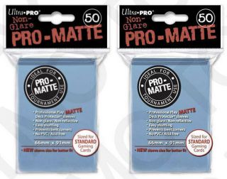 100 2pk Ultra Pro Pro - Matte Deck Protector Card Sleeves Standard Light Blue