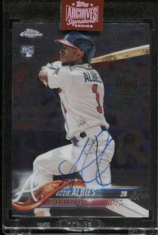 Ozzie Albies 2019 Topps Archives Signature Series 2018 Chrome Update Rc Auto 4/8