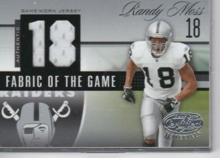 2006 Leaf Certified Materials Randy Moss Fabric Of The Game Jersey 11/18