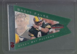 1998 Playoff Contenders Ssd Pennant Green 37 Brett Favre Packers Hof B