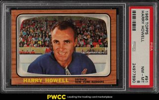 1966 Topps Hockey Setbreak Harry Howell 91 Psa 8 Nm - Mt (pwcc)