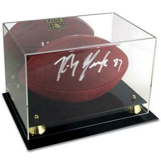 Acrylic Uv Protected Full Size Football Display Case With Mirrored Back