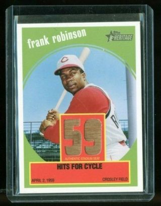 2008 Topps Heritage Frank Robinson Hits For Cycle Dual Statium Seat Relic Fr - Fr