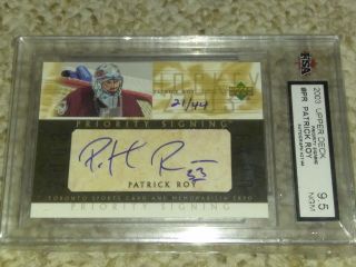 2003 Ud Patrick Roy Priority Signing /44 Auto Graded $200,  Bv Avalanche Hard Auto