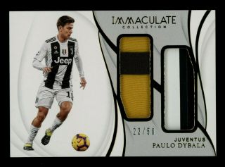 2018 - 19 Immaculate Soccer Paulo Dybala Dual Match Worn Patch 22/50 Juventus