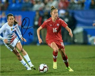 Team Canada World Cup Janine Beckie Autographed Signed 8x10 Photo 3