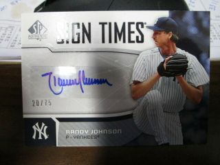 2006 Sp Authentic Sign Of The Times Randy Johnson Autograph 20/75 St/rj Yankees