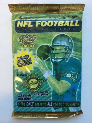 2000 Pacific Pack Football Possible Tom Brady Rookie Patriots