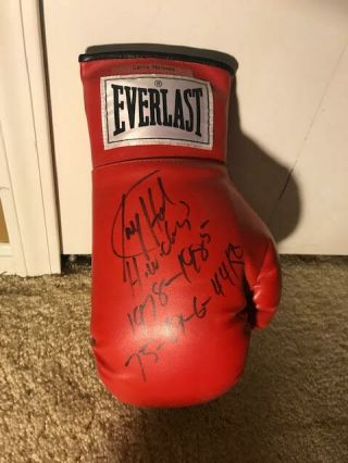 Larry Holmes Signed Autographed Boxing Glove W/inscriptions