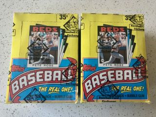 (2) 1986 Topps Baseball Wax Box Bbce Fasc