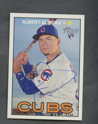 2016 Topps Heritage Real One Albert Almora Rc Rookie Auto Chicago Cubs