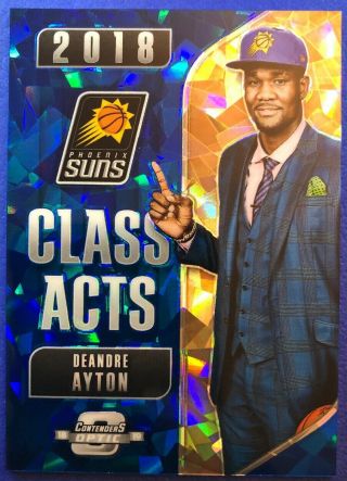 Deandre Ayton 2018 - 19 Panini Optic Contenders Cracked Ice Rc Rookie Class Acts