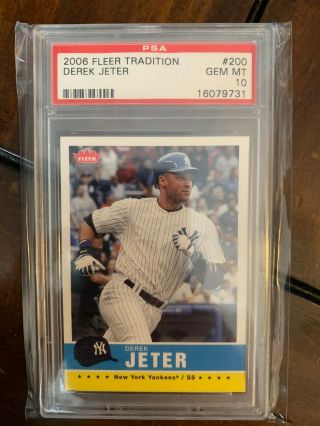 2006 Fleer Tradition Derek Jeter Psa Gem 10 York Yankees