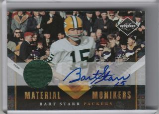 2010 Panini Limited 2 Bart Starr Autograph Jersey Packers Hof 3/15 8079