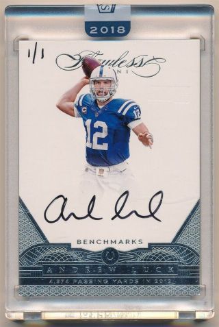 Andrew Luck 2018 Panini Honors 2016 Flawless On Card Autograph Sp Auto 1/1 $800,