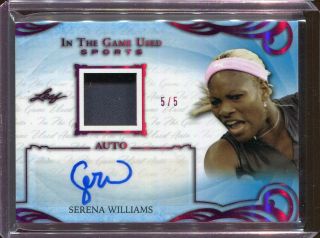 2019 Leaf Itg Game Serena Williams Auto Game Worn Swatch Ed 5/5