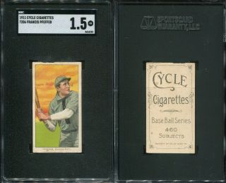 1909 - 1911 T206 Francis Pfeffer Chicago Cubs Sgc 1.  5 Cycle 460