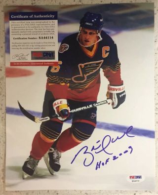 Brett Hull Autographed / Signed 8x10 Photo Psa /dna St.  Louis Blues