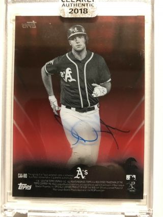 2018 Topps Clearly Authentic MATT OLSON Red AUTO /50 Oakland Athletics 2