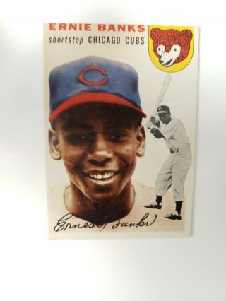 1954 Topps Ernie Banks Rookie Chicago Cubs 94 Baseball Card.
