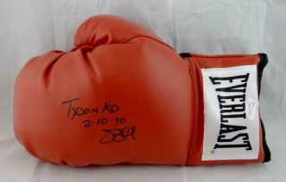 Buster Douglas Signed Everlast Red Boxing Glove W/ Tyson Ko - Jsa W Auth 7523
