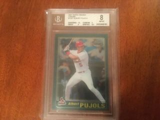 2001 Topps Chrome Traded T247 Albert Pujols Cardinals Rc Rookie Bgs 8