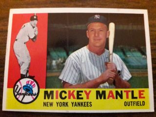 Mickey Mantle 1960 Topps Baseball Card 350 - York Yankees