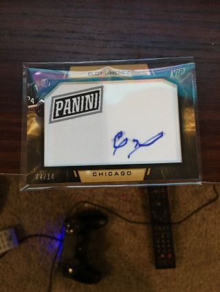 2019 Panini National Convention Gold Packs Eloy Jimenez Patch Auto 04/14 Chicago