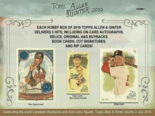 2019 Topps Allen And Ginter Baseball Factory Hobby Box