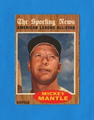1962 Topps Mickey Mantle The Sporting News American League All - Star 471