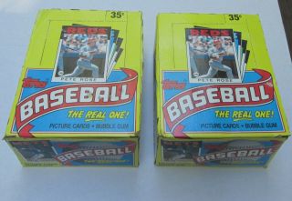 2 1986 Topps Baseball Wax Boxes - 72 Packs