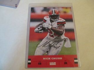Nick Chubb Cleveland Browns Hand Signed Autographed 5 X 7 With
