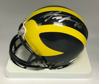 Mario Manningham Signed Michigan Wolverines Mini Helmet Autographed Jsa