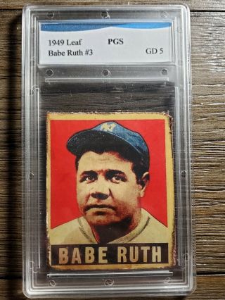 1949 Leaf 3 Babe Ruth York Yankees Baseball Card