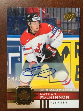 2017 - 18 Upper Deck Team Canada Nathan Mackinnon Autograph Auto Rare