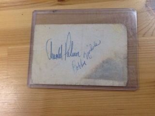 Vintage Bowling League Card Signed By Arnold Palmer & Bobby Nichols Golf Rare
