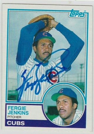 1988 Topps 230 Fergie Jenkins Hof Hand Signed Auto Autograph Chicago Cubs