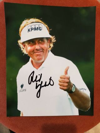 Phil Mickelson Signed 8x10 Photo Open Championship Flag Masters Autograph