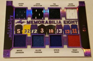 2019 Leaf Ultimate Sports Memorabilia Eight Allen Iverson Magic Johnson 1/12