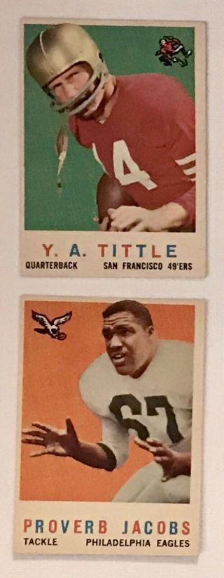 Great Group Of Eight 1959 And One 1960 Topps Football Cards 2