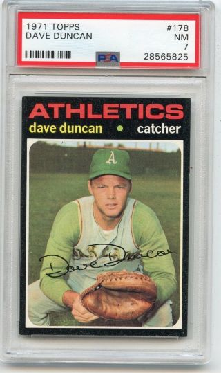 1971 Topps Baseball 178 Dave Duncan,  Oakland Athletics,  A 