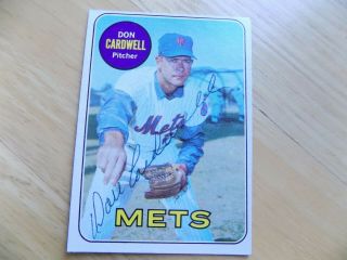 1969 Topps 193 Don Cardwell York Mets Signed Autographed