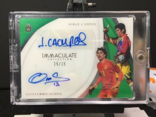 2018 - 19 Immaculate Soccer Jorge Campos / Guillermo Ochoa Dual Autograph /15 Auto