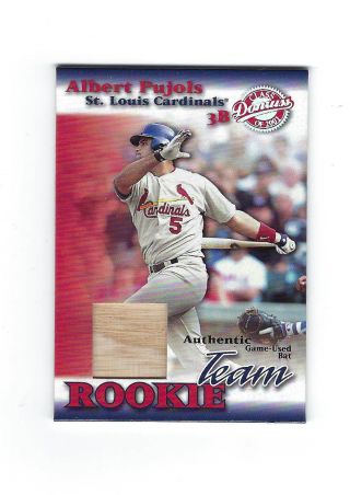 2001 Donruss Class Of 2001 Cardinals Albert Pujols Gu Bat Rookie Team 100