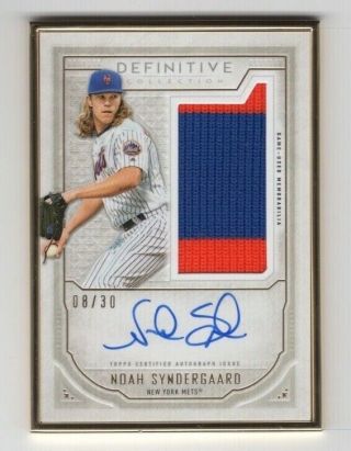 2019 Topps Definitive Framed Autograph Noah Syndergaard Auto Jumbo Patch 8/30
