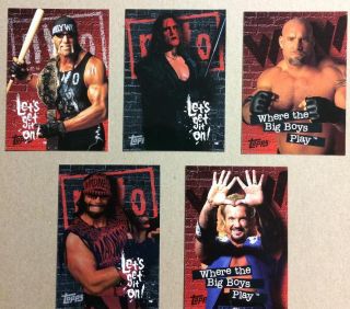1998 Topps Wcw/nwo Wrestling Promo Set / 5 - Hulk Hogan,  Sting,  Savage,  Goldberg,  Ddp