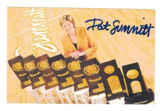 Pat Summitt Signed Autographed 4 X 6 Photo Tennessee Lady Vols Basketball Hof