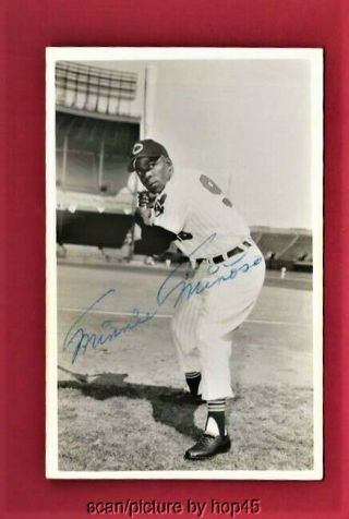 Signed Jsa 1958 - 59 Minnie Minoso Cleveland Indians Team Issued Postcard